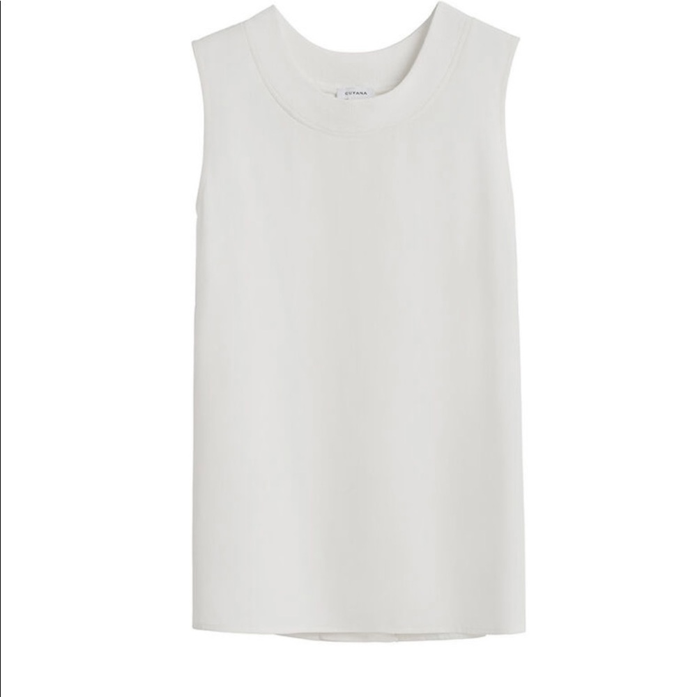 NWT Cuyana White Washable Silk Muscle Tee-L